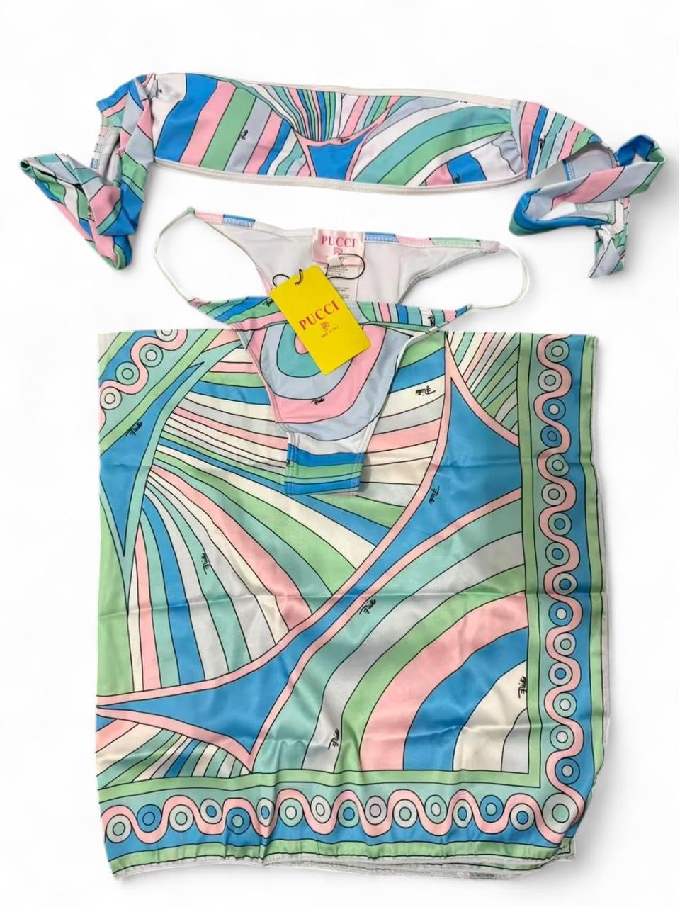 Pucci 2 piece swimsuit with Scarf wrap, and tags.