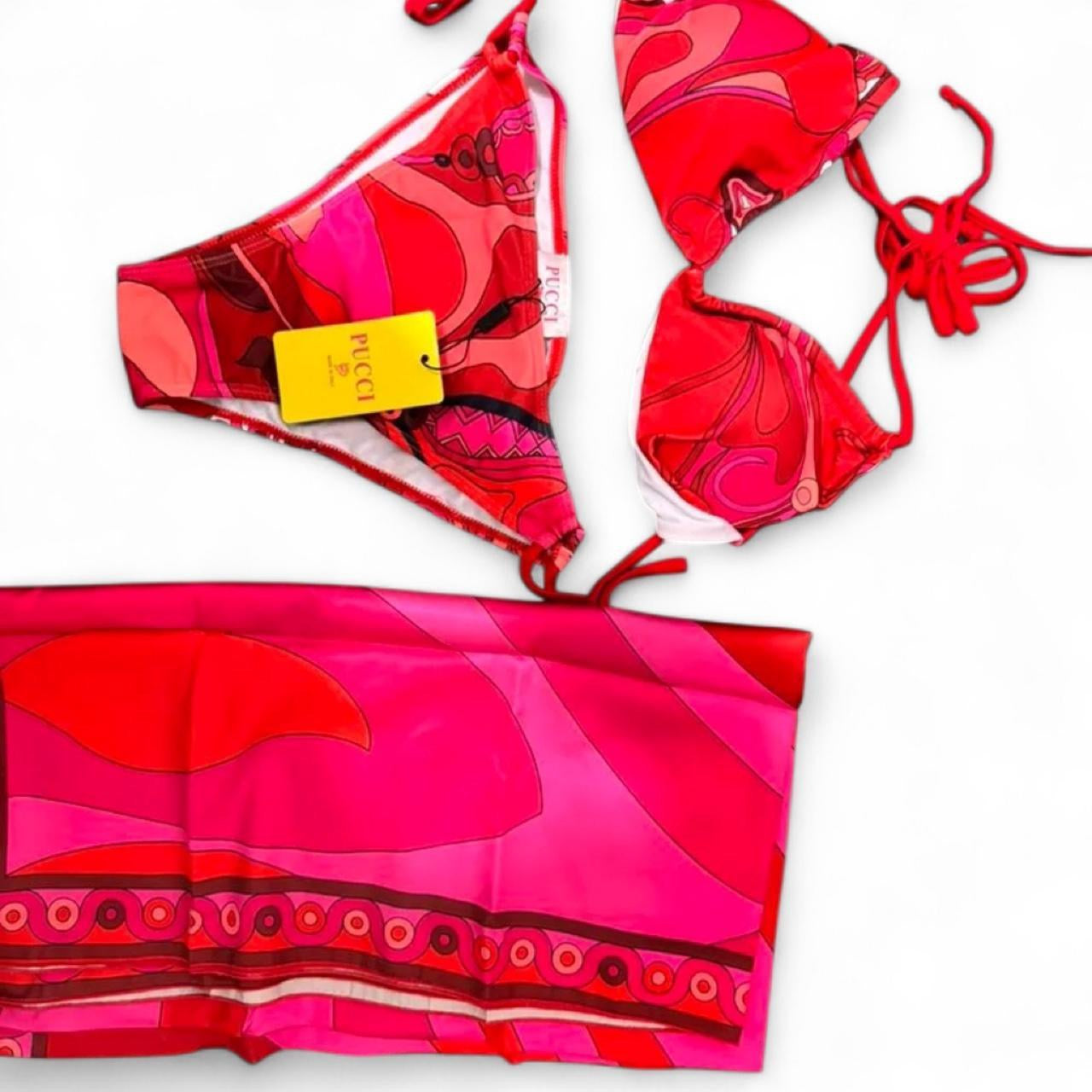 Pucci 2 piece swimsuit with Scarf wrap, and tags