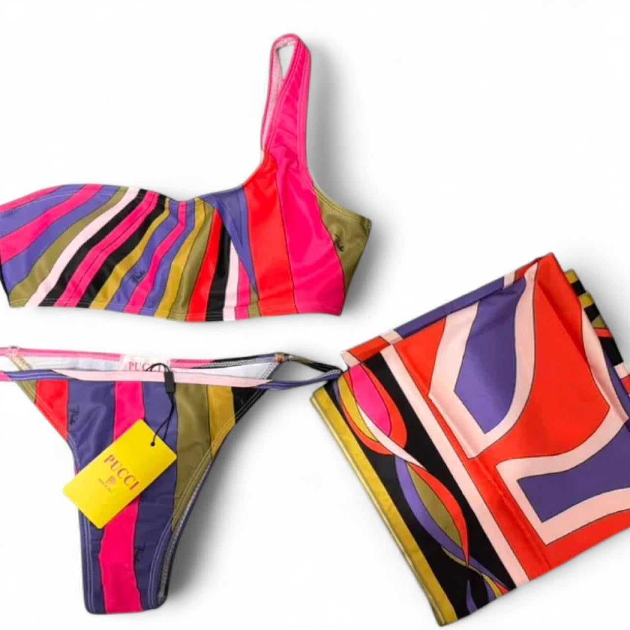 Pucci 2 piece swimsuit with Scarf wrap, and tags.