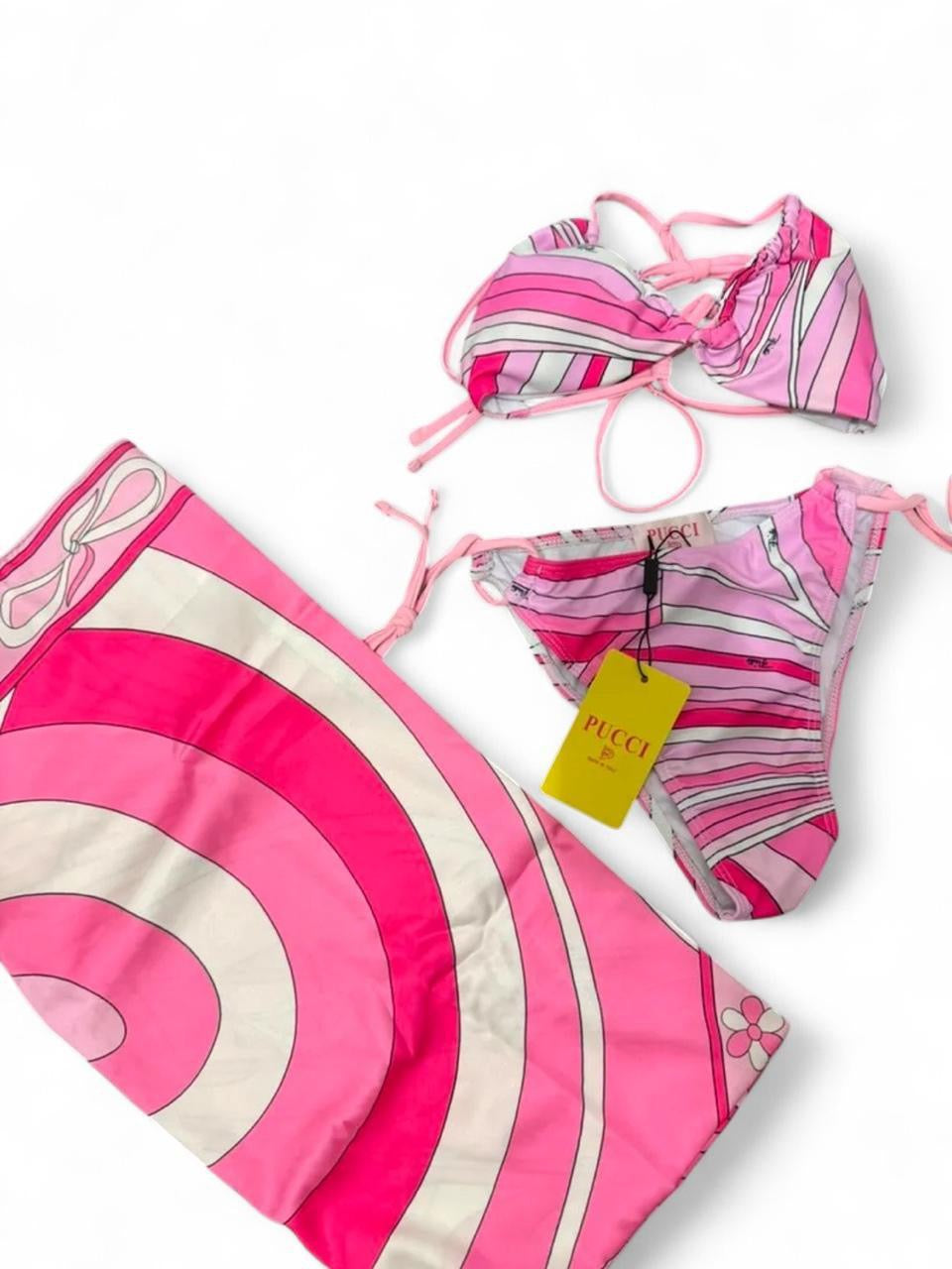 Pucci 2 piece swimsuit with Scarf wrap, and tags.